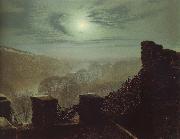 Full Moon Behind Cirrus Cloud From the Roundhay Park Castle Battlements Atkinson Grimshaw